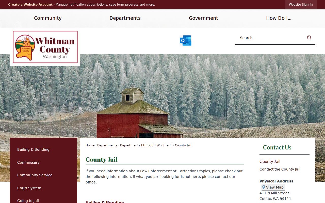 Whitman County criminal history jail records hub