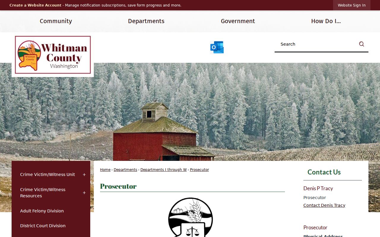 Pullman criminal records route through the Whitman County Prosecuting Attorney