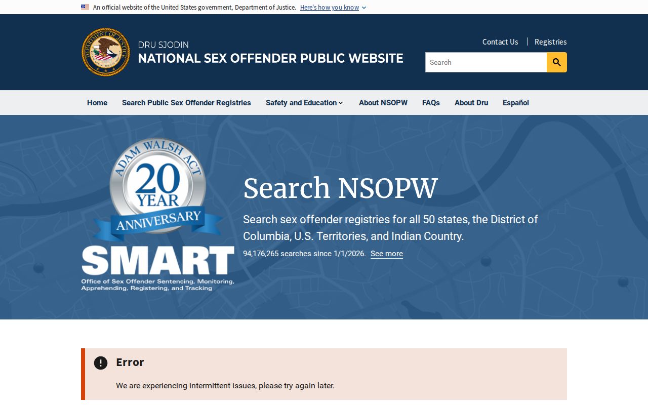National sex offender registry search for Whitman County and nearby Idaho